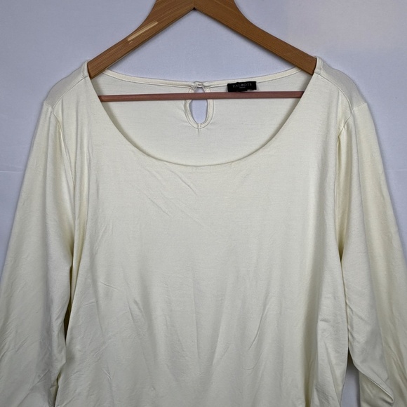 Talbots Long Sleeve Knit 2-Layer Top Blouse 2X Ruched Office Modest Minimalist - Picture 2 of 12